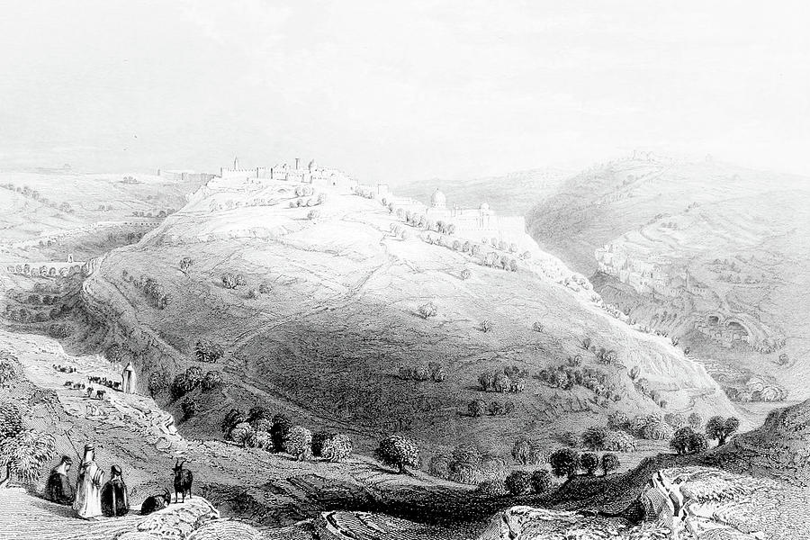 View from Mount Zion in 1847 Photograph by Munir Alawi