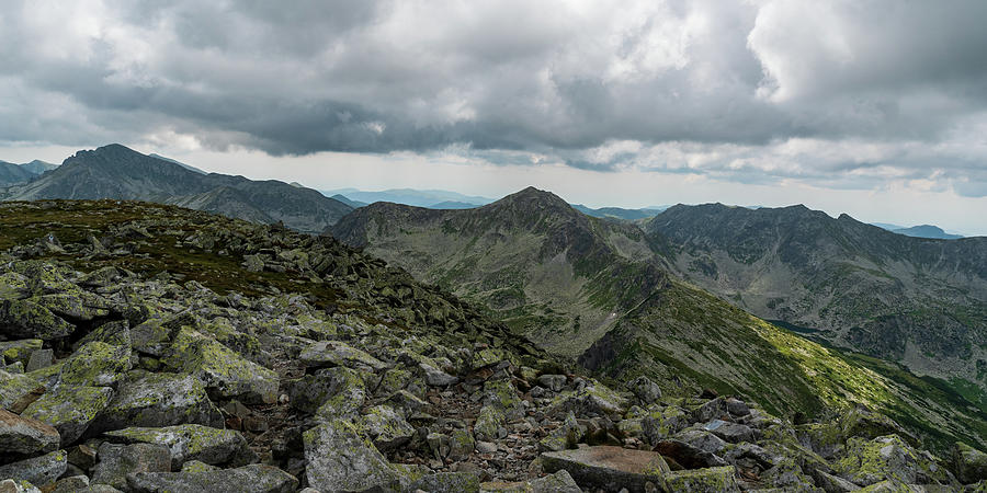 View From Retezat Mountain Peak Summit In Retezat Mountains In Romania 