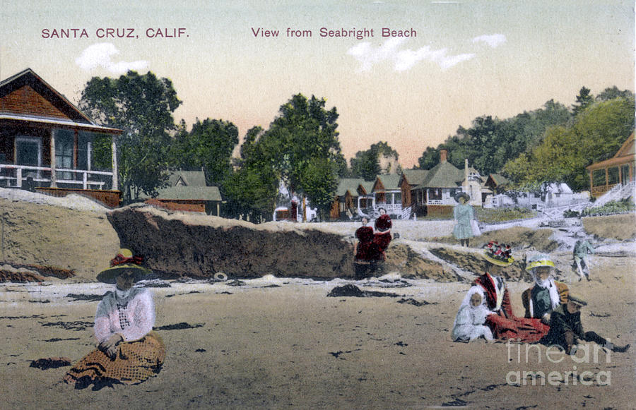 Seabright Beach Photograph - View from Seabright Beach, Santa Cruz ,Circa 1907 by Monterey County Historical Society