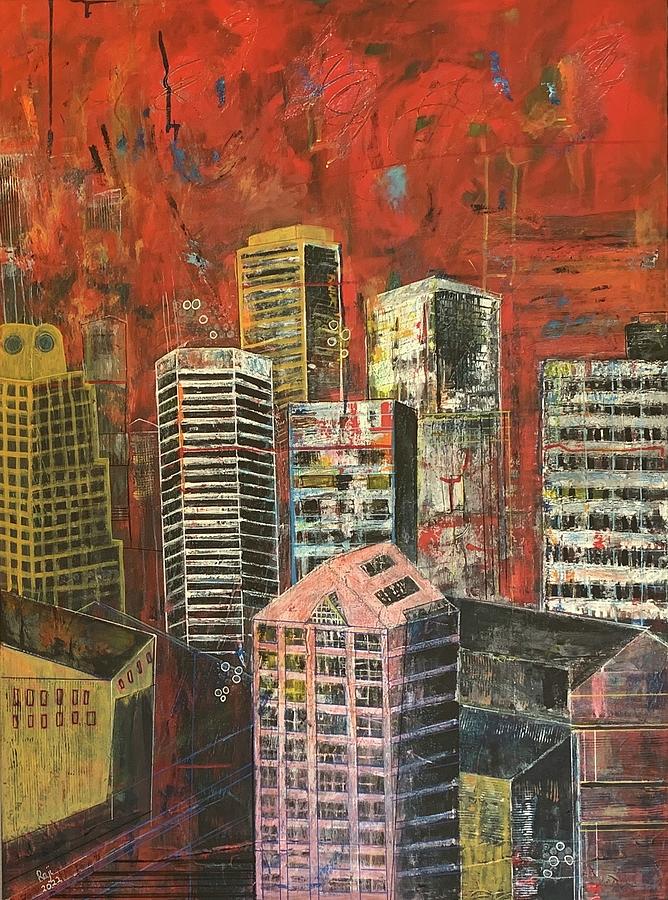 View from the 25th Floor Painting by Raji Musinipally