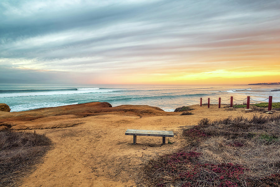 Solitude At Sunrise At Sunset Cliffs Natural Park Photograph by Joseph S Giacalone