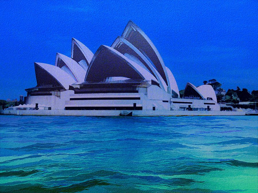 View From The Ferry Sydney Opera House Mixed Media by Joan Stratton