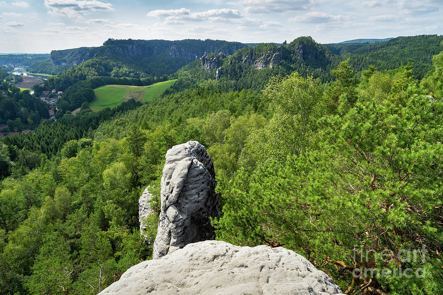 View from the Gamrig mountain into Saxon Switzerland 1 Photograph by Adriana Mueller