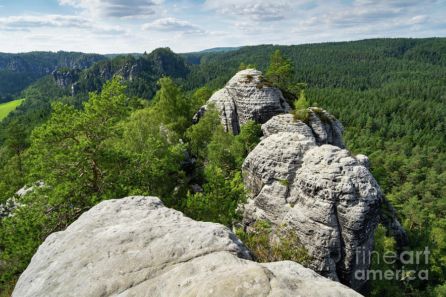 View from the Gamrig mountain into Saxon Switzerland 2 Photograph by Adriana Mueller