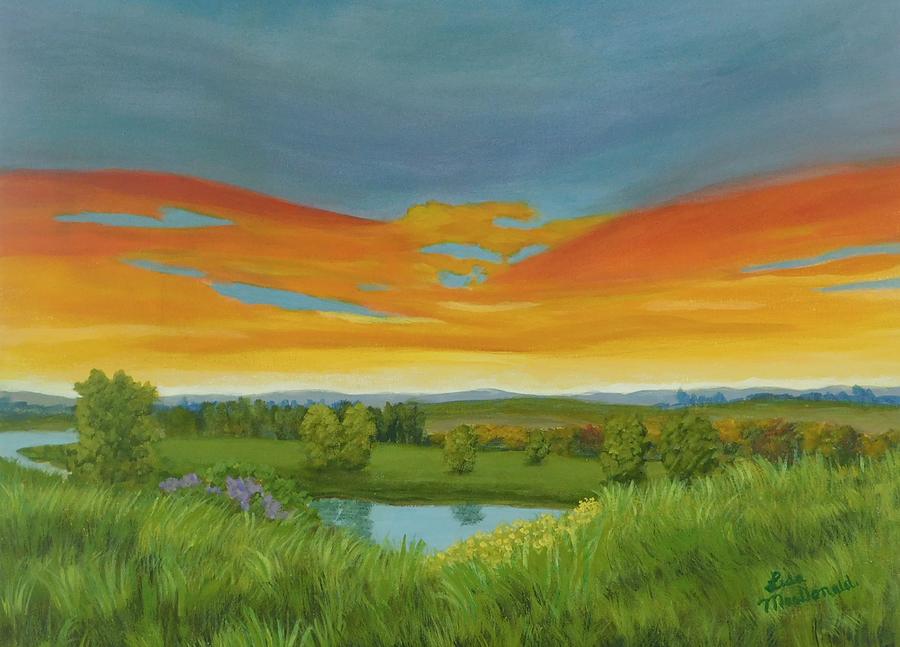 View from the Hill Painting by Lisa MacDonald