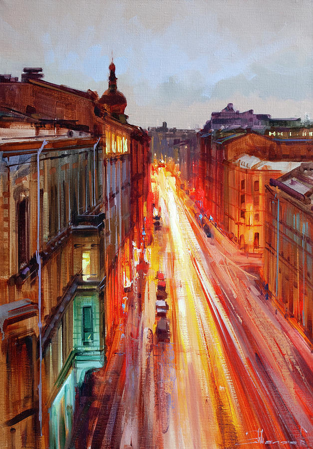 View From The House On The Corner Of Nekrasov And Radishchev Streets, St. Petersburg Painting