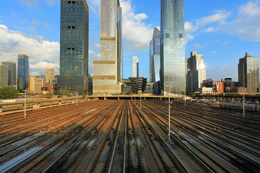 View from the Husdon side at the skyscrapers of Hudson Yards Photograph by Rainer Grosskopf