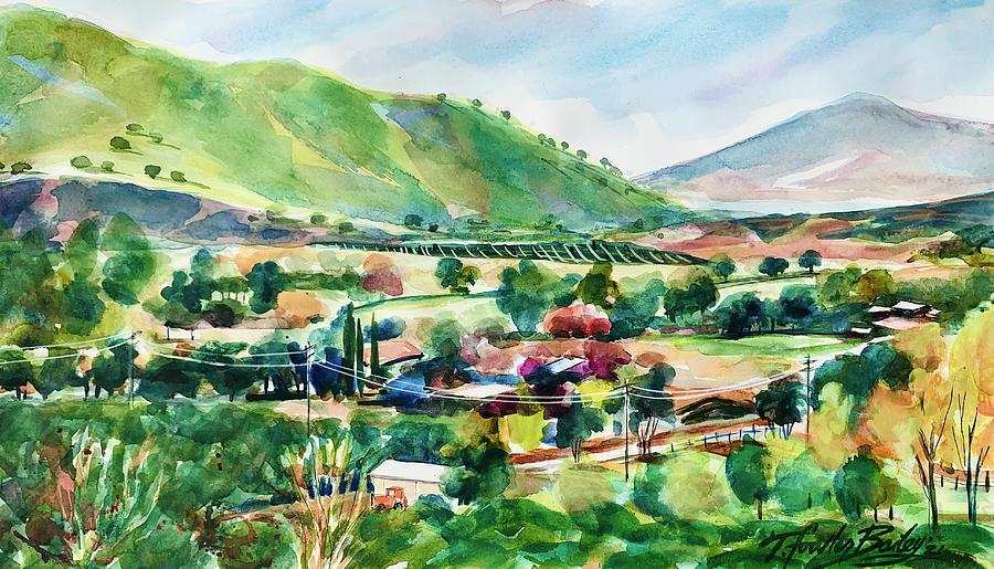 Watercolor Painting - View From the Martins Deck by Therese Fowler-Bailey