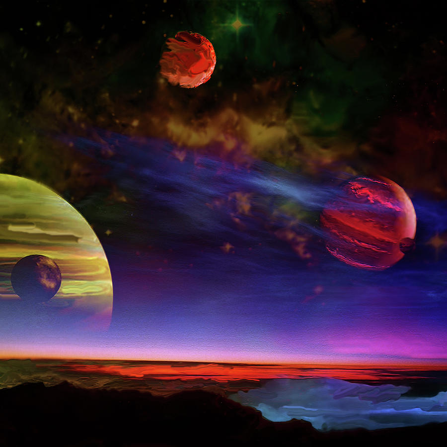 View From the Moon of an Earth-like Exoplanet Digital Art by Don White Artdreamer