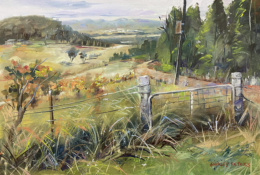 View from the Vineyard Painting by Shirley Peters