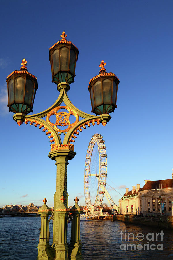 London Photograph - View from Westminster Bridge towards London Eye by James Brunker