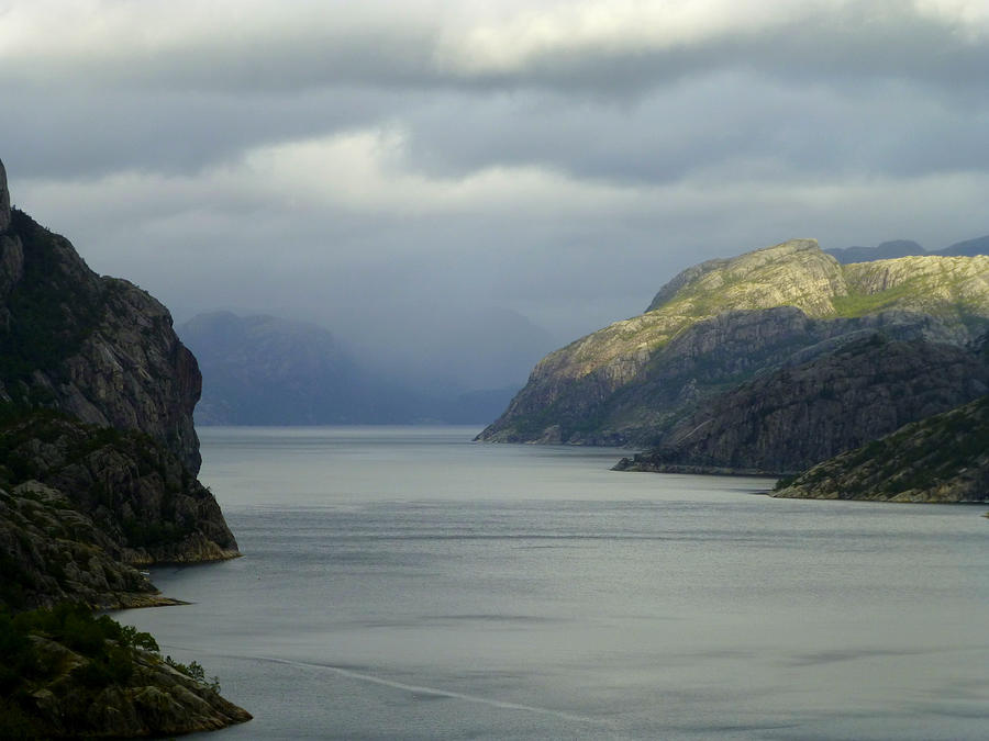 View into the Lysefjord in Norway Photograph by Frans Sellies
