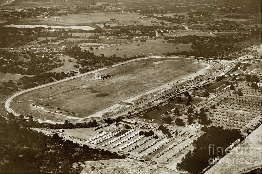 Camp Photograph - View looking North over Camp Del Monte and The Del Monte Race Track 1924 by Monterey County Historical Society
