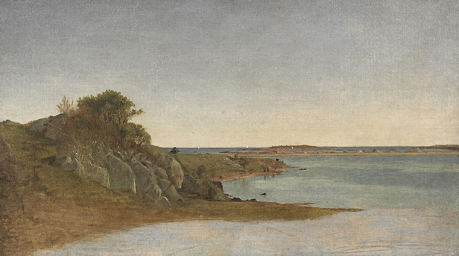 View near Newport Painting by John Frederick Kensett