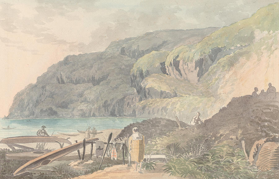View of a Lake Drawing by Charles Hamilton Smith