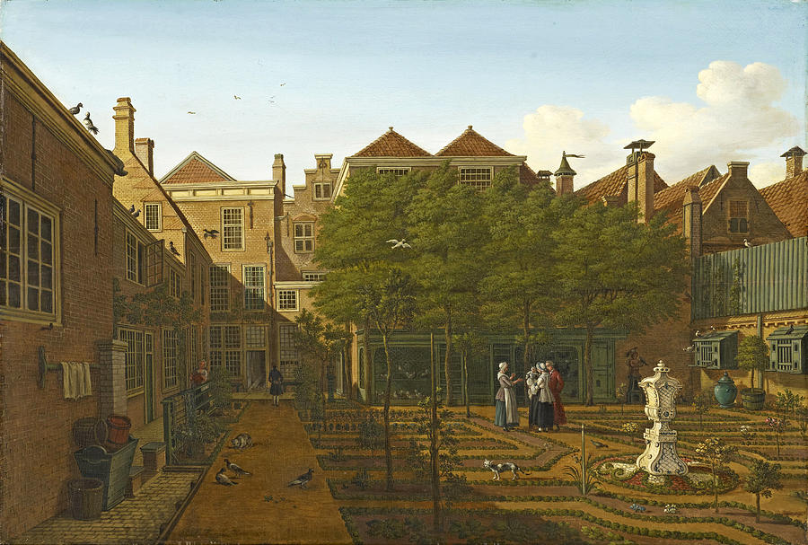 View of a Town House Garden in The Hague 2 Painting by Paulus Constantijn la Fargue