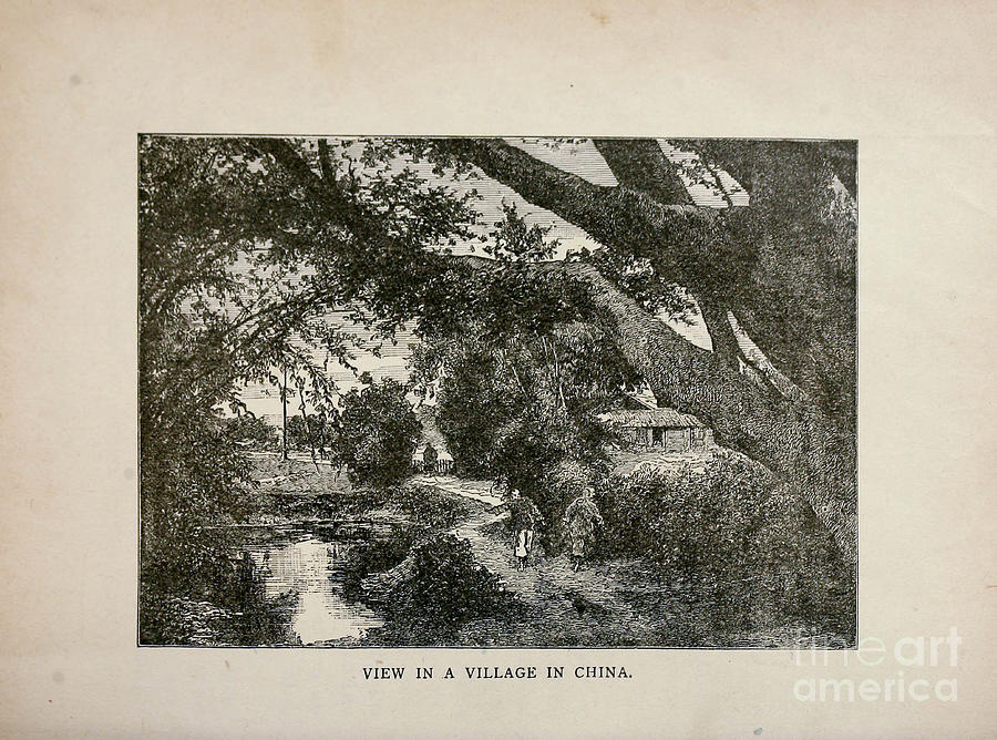 View of a village in Chine b2 Photograph by Historic illustrations