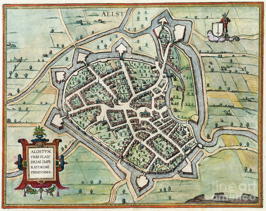 View Of Aalst, 1588 Drawing by Georg Braun and Franz Hogenberg