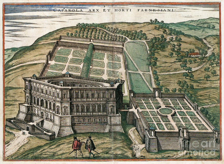 View Of Aprarola, 1598 Drawing by Georg Braun and Franz Hogenberg