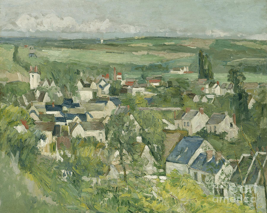 View of Auvers from above Painting by Paul Cezanne