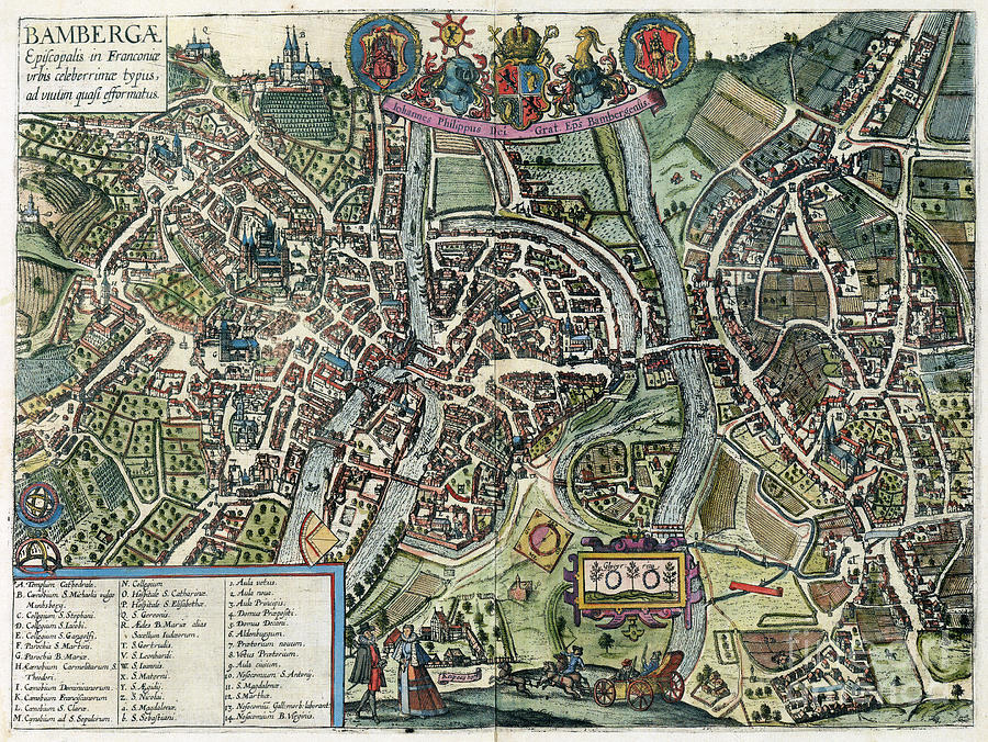 View Of Bamberg, Germany, 1617 Drawing by Georg Braun and Franz Hogenberg