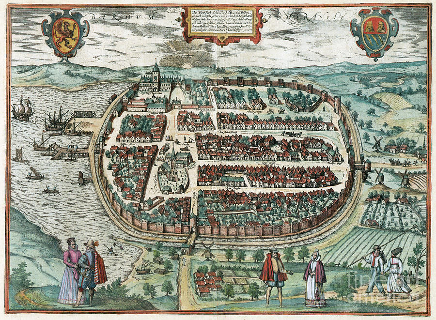View Of Barth, 1598 Drawing by Georg Braun and Franz Hogenberg
