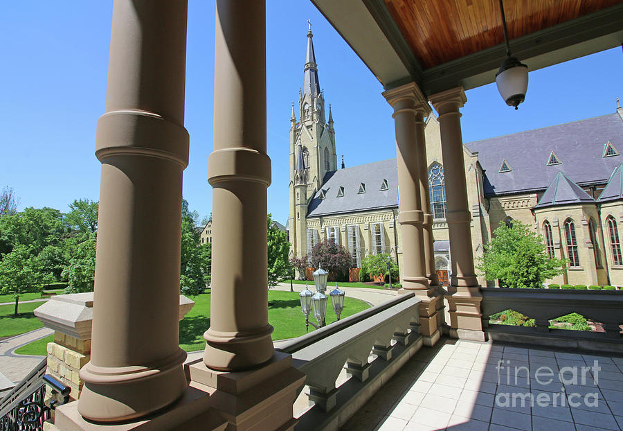 View of Basilica of the Sacred Heart from Main Building  University of Notre Dame  6948 Photograph by Jack Schultz