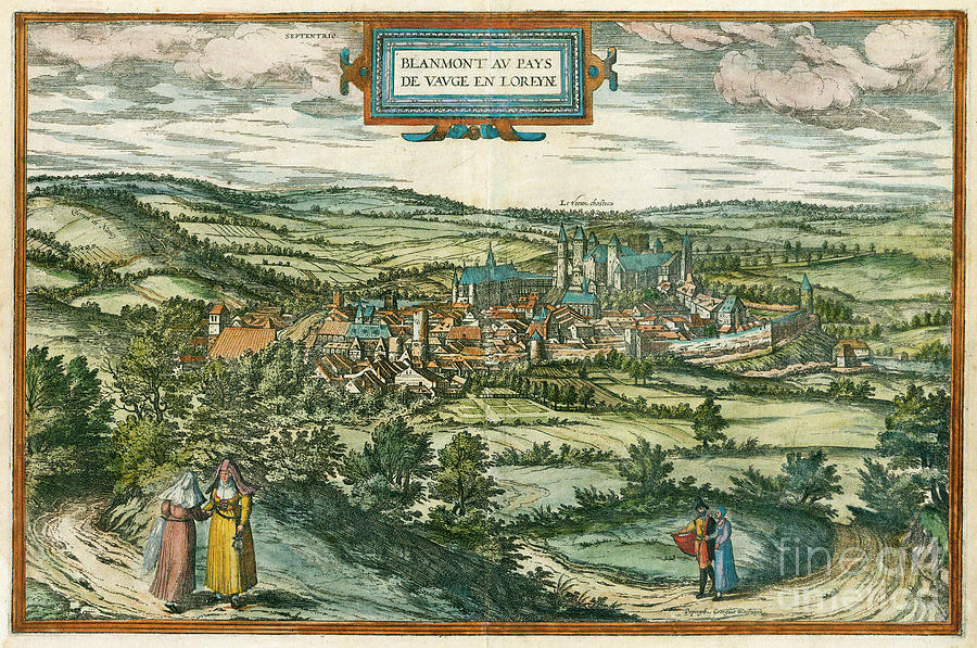 View Of Blamont, France, 1575 Drawing by Georg Braun and Franz Hogenberg
