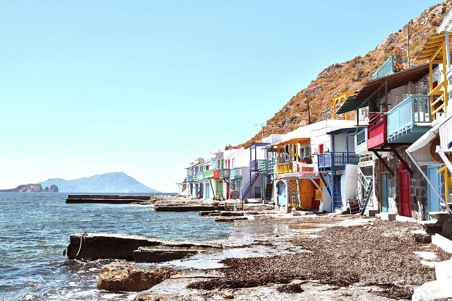 View Of Boat Houses In Klima Fishing Village On Milos Island, Greece