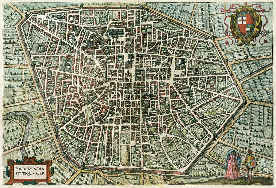 View Of Bologna, 1588 Drawing by Georg Braun and Franz Hogenberg