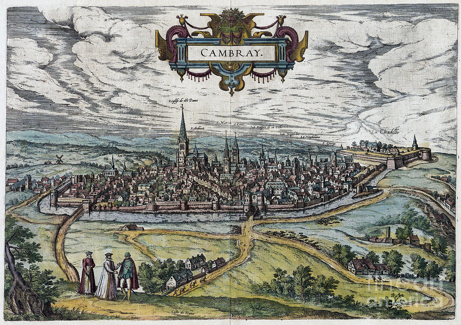 View Of Cambrai, 1588 Drawing by Georg Braun and Franz Hogenberg