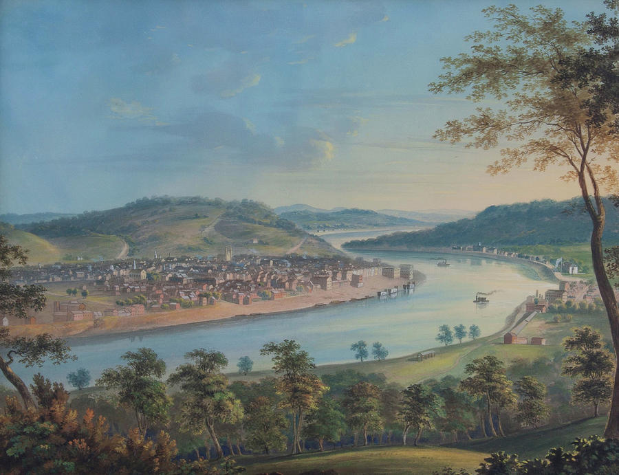 View of Cincinnati From Covington, 1835 Painting by John Caspar Wild