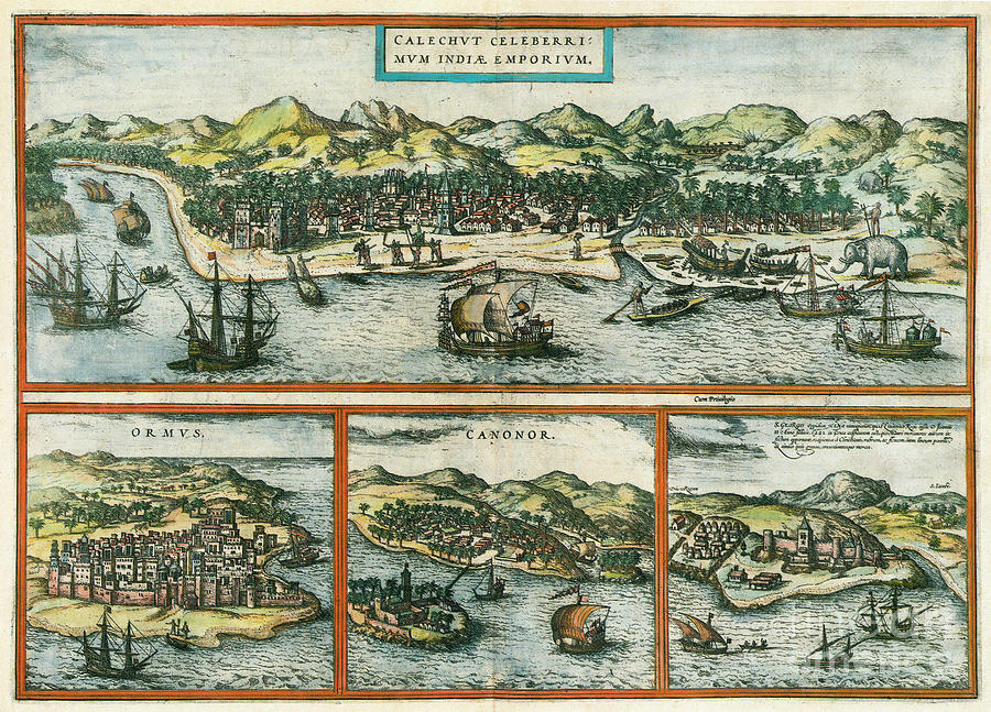 View Of Coastal Cities, 1572 Drawing by Georg Braun and Franz Hogenberg