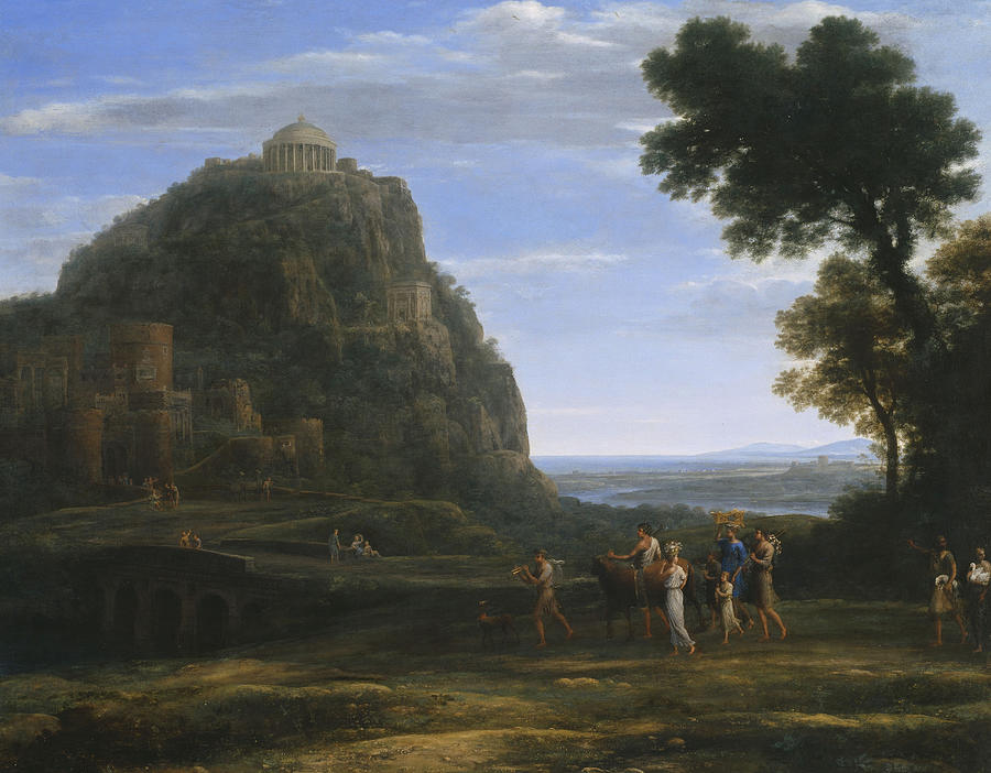 View of Delphi with a Procession Painting by Claude Lorrain