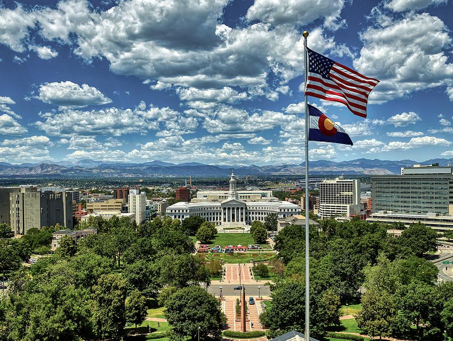 View of Denver from the Roof of the Colorado State Capitol Photograph by Mountain Dreams