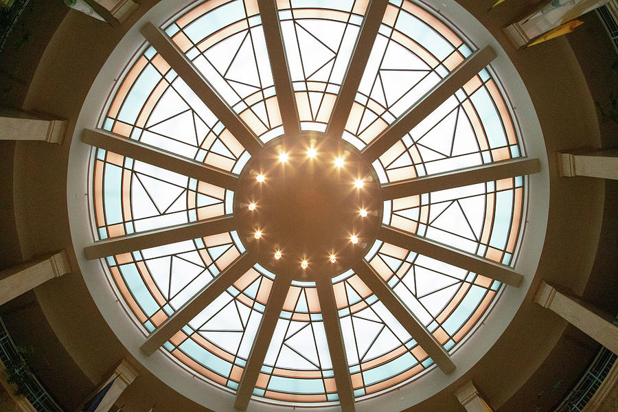 View of dome in the New Mexico state capitol building Photograph by Eldon McGraw