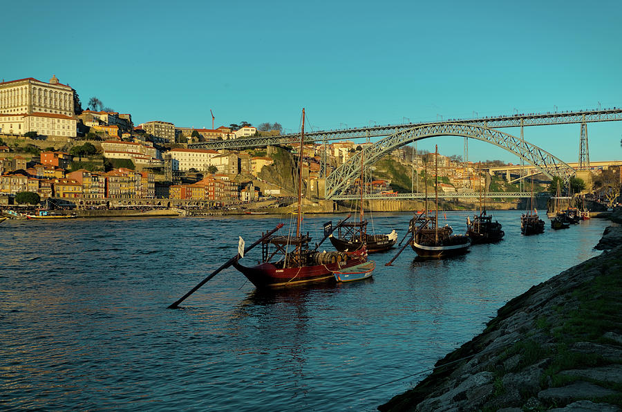 View of Douro river and boats in Porto Photograph by Angelo DeVal