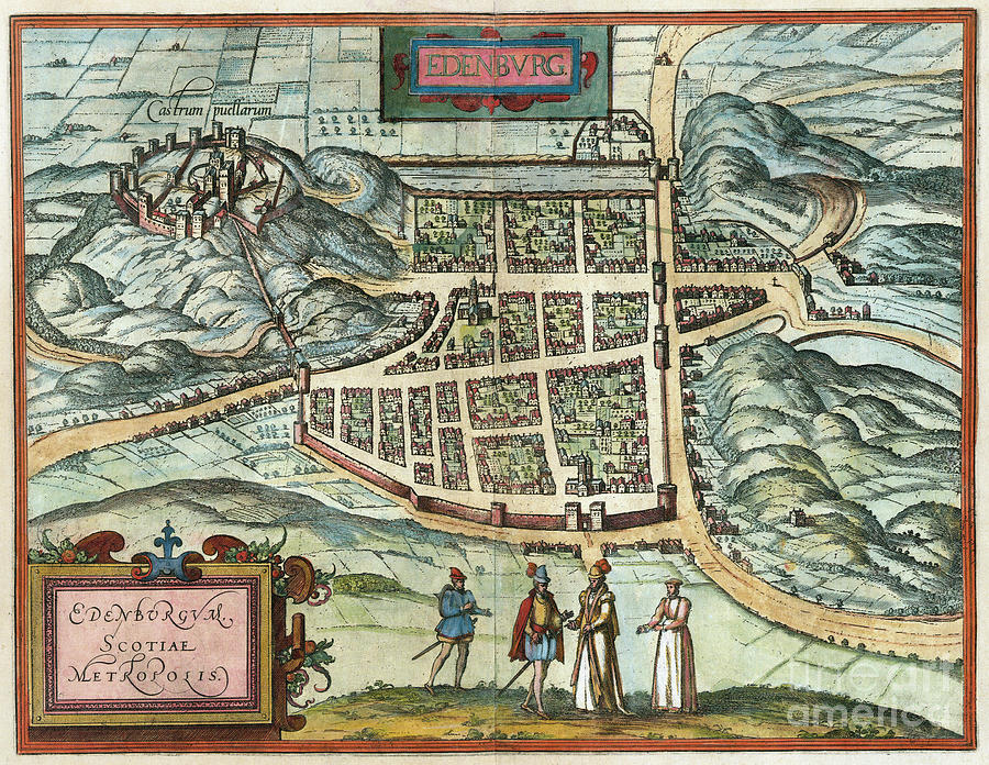 View Of Edinburgh, 1581 Drawing by Georg Braun and Franz Hogenberg