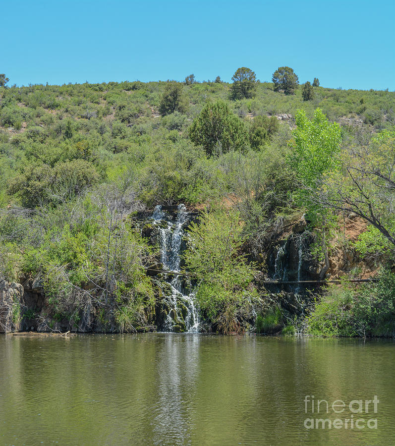 View Of Fain Lake Waterfall In Prescott Valley, Yavapai County, Arizona Usa Photograph