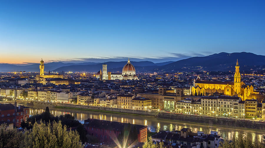 view of Florence in evening, Italy Photograph by Borisb17