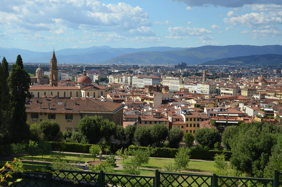 View of Florence Italy from Boboli Observatory Gardens Photograph by Shawn OBrien