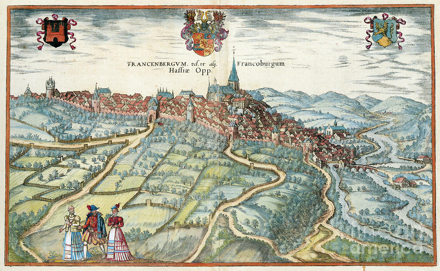 View Of Frankenberg, 1581 Drawing by Georg Braun and Franz Hogenberg