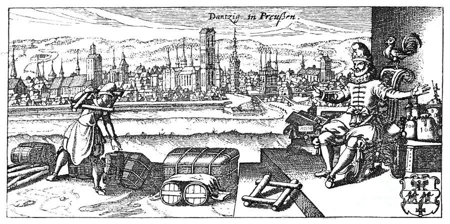 View Of Gdansk Drawing by Granger