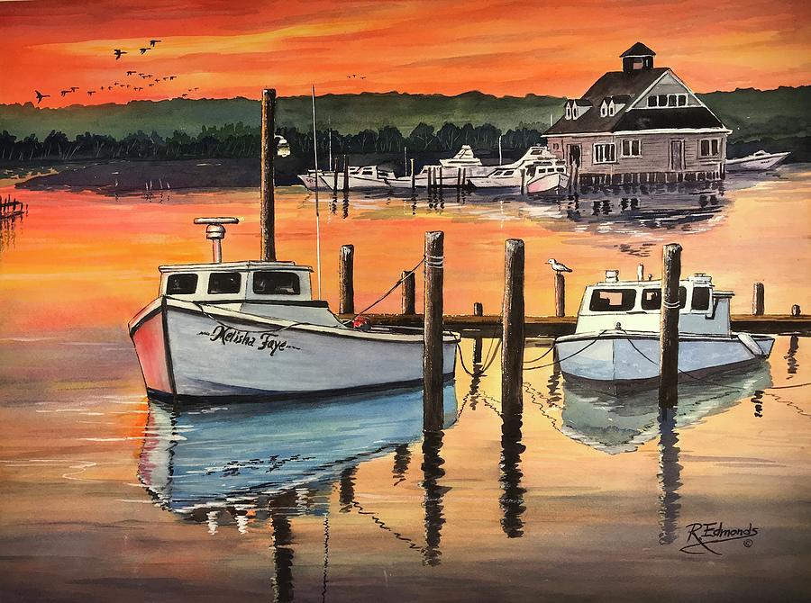 View Of Harbor From Captain Chuck-a- Mucks Painting
