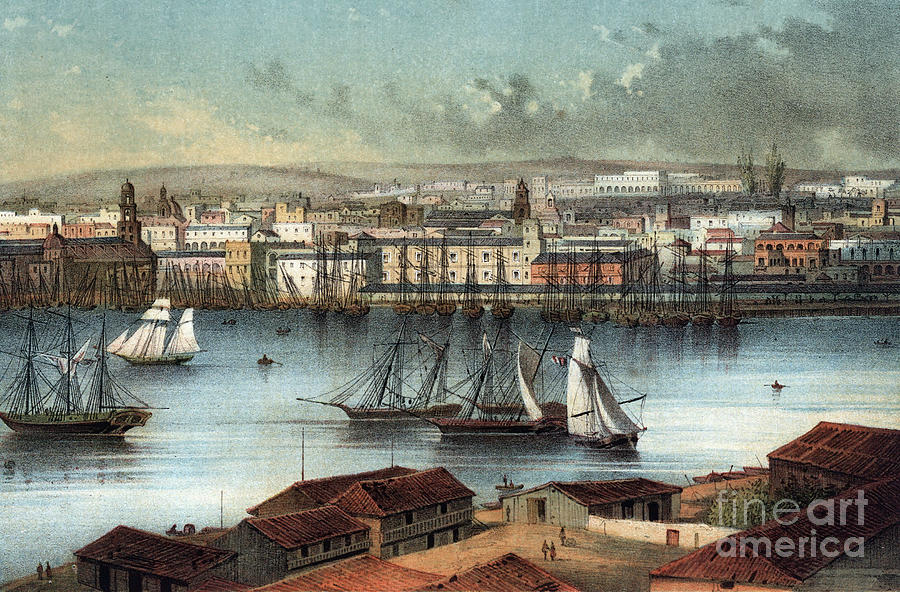 View of Havana Harbor, Cuba Drawing by Granger