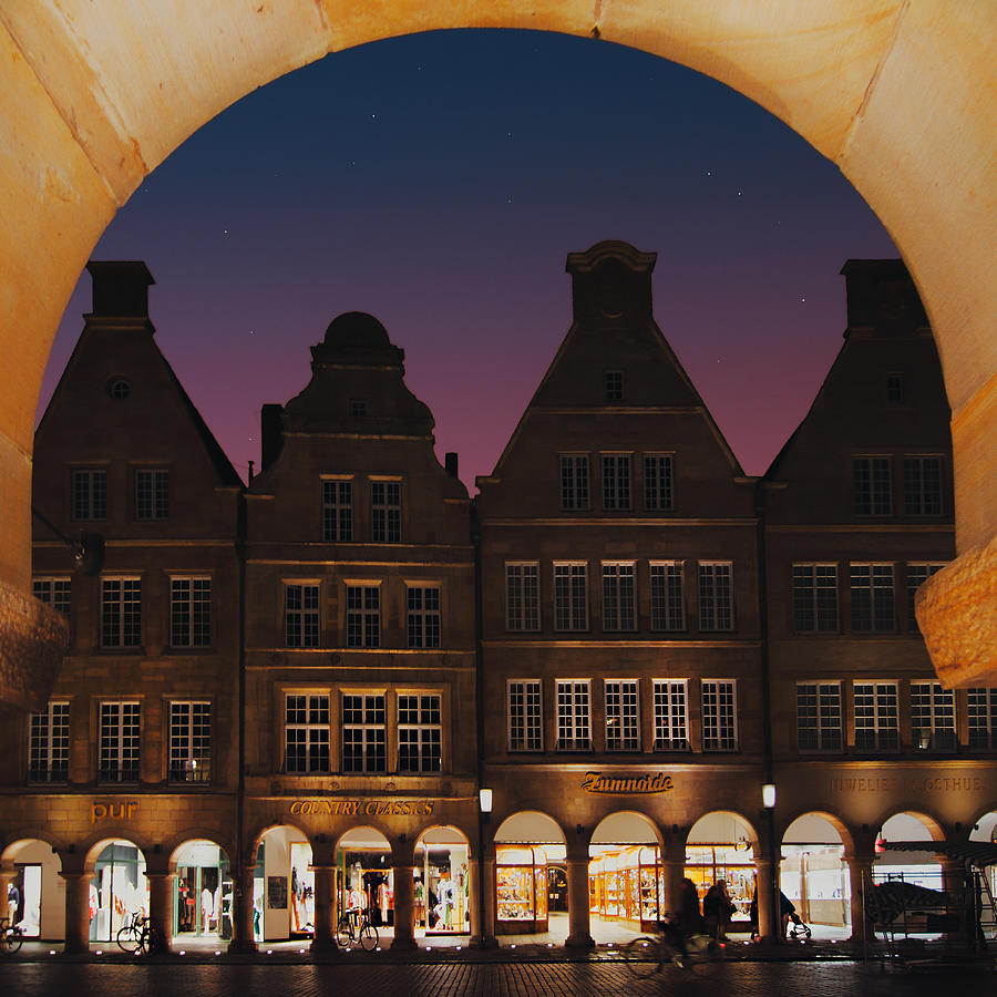 View of historical central market of Münster Photograph by Julia Davila-Lampe