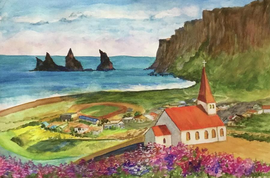 View of Iceland Painting by Cheryl Wallace