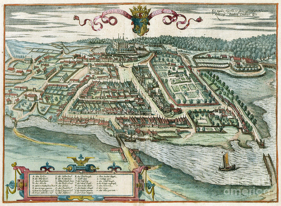 View Of Kolding, 1598 Drawing by Georg Braun and Franz Hogenberg