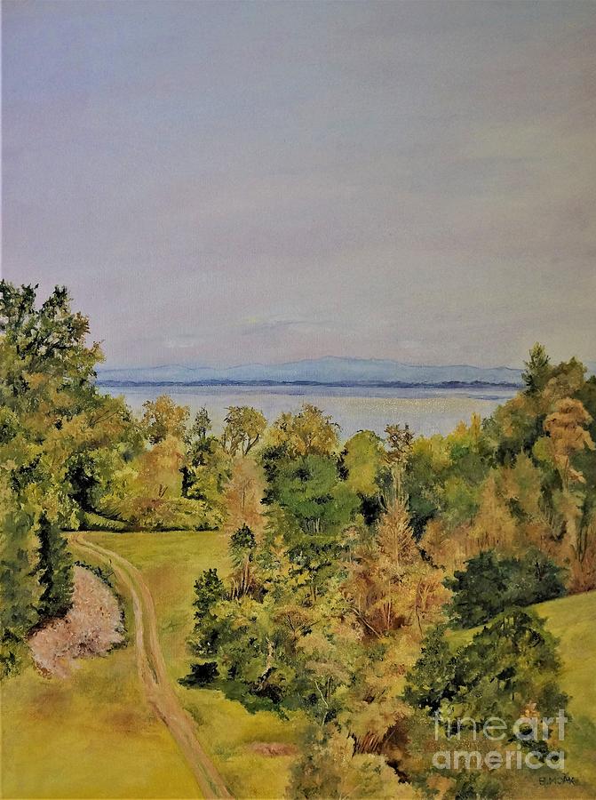 View of Lake Champlain NY Painting by Barbara Moak