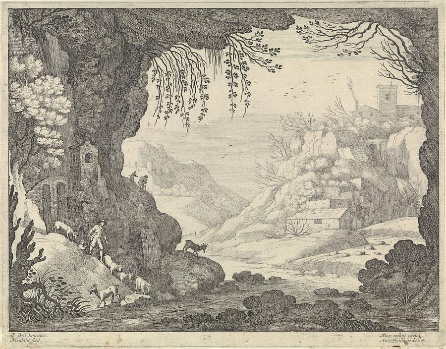 View of landscape from cave Willem van Nieulandt Painting by MotionAge ...